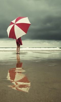 Raining on the beach