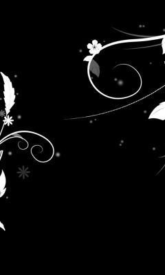 Black And White Floral Abstract Abstract Black Flowers Modern Vines White Widescreen    X