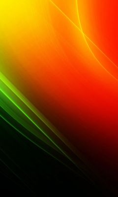 Orange And Green Glowing Lines Abstract Mobile Wallpaper    X