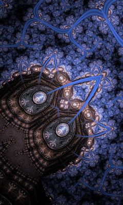 Blue And Brown Fractal Design Abstract Mobile Wallpaper    X