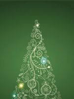 Abstract Christmas Tree Green    X