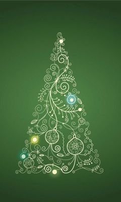 Abstract Christmas Tree Green    X