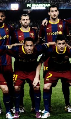 Sports Soccer Lionel Messi Fc Barcelona Pique Daniel Alves David Villaavi Hernandez Victor Valdes     X
