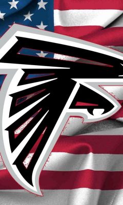 Atlanta Falcons Logo On Usa Flag     X