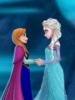 Elsa And Anna Frozen Cartoon Mobile Wallpaper     X