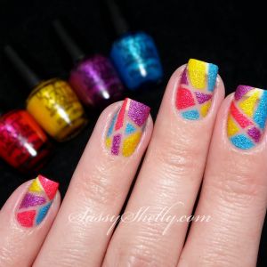 Abstract Negative Space Tape Manicure Textured Nail Polish OPI Spring      Brazil Collection