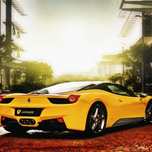 Ferrari     Italia Yellow Wallpaper
