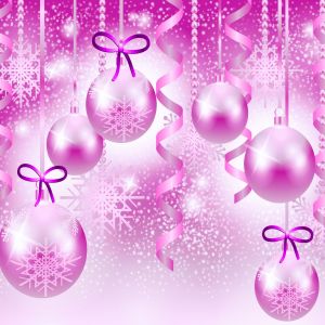 Pink Christmas Ornaments Desktop Background