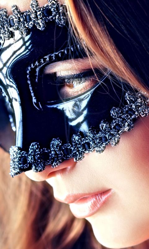 Beautiful Girl With Black Mask