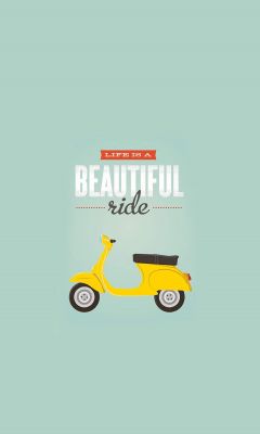 Life Is A Beautiful Ride Typography Mobile Wallpaper     X