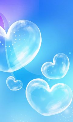 blue bubble hearts