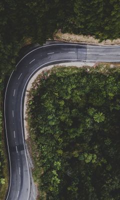 Street Road Mountain Nature Aerial view wallpaper
