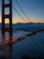Golden Gate bridge at nighttime wallpaper