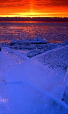 Nature Ocean Sunset Iceberg Glacier Landscape wallpaper
