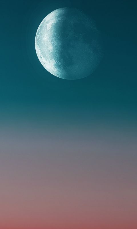 full moon during day wallpaper