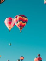 assorted hot air balloons flying at high altitude ... wallpaper