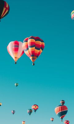 assorted hot air balloons flying at high altitude ... wallpaper