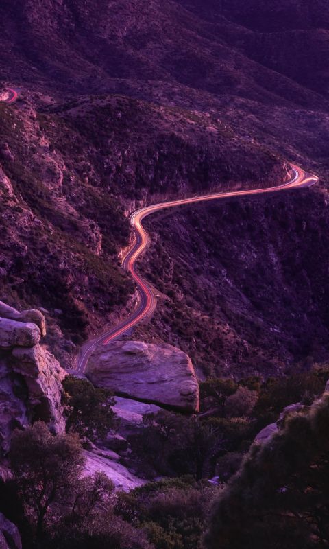 road on mountain ridge wallpaper