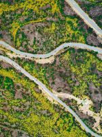 aerial photography of road wallpaper