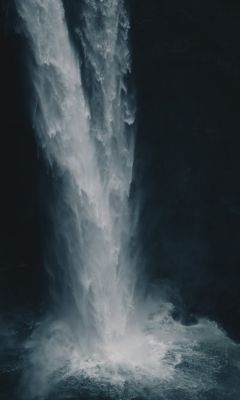 high angle photo of waterfalls wallpaper