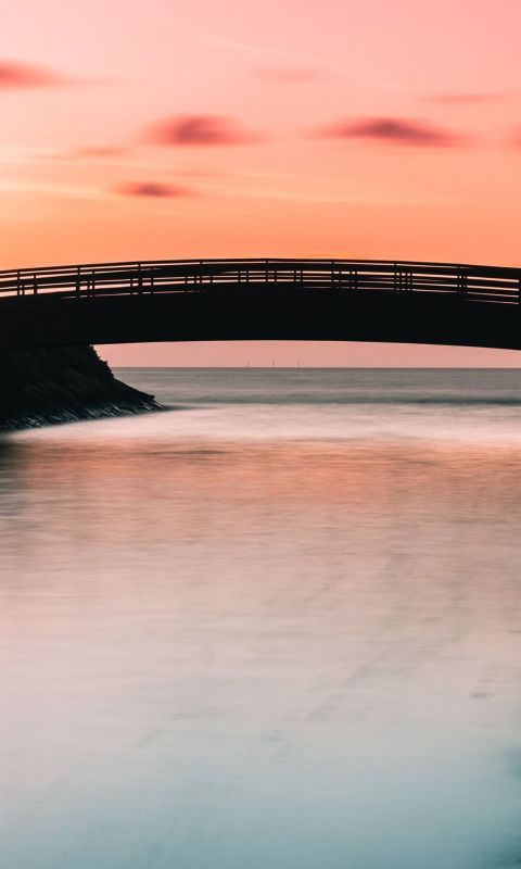 silhouette of bridge wallpaper