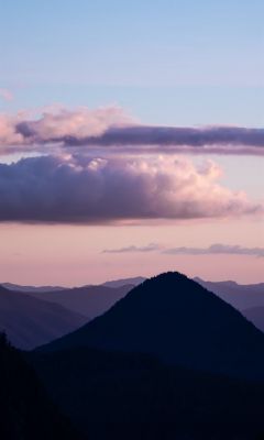 silhouette photography of mountain range wallpaper