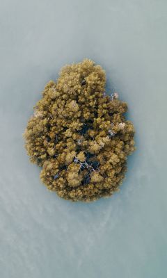 aerial photography of an island wallpaper