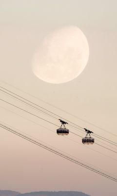 two black cable cars wallpaper