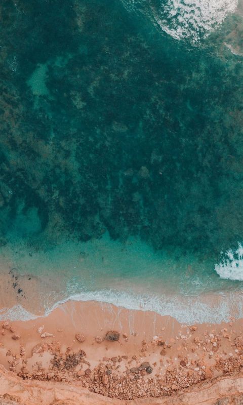 aerial photography of shore wallpaper