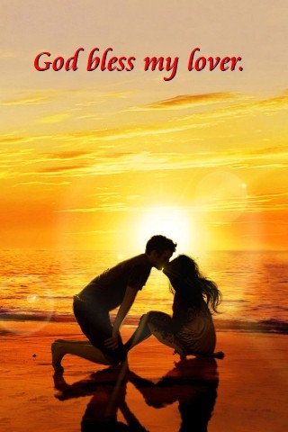 God bless my lover.  Text Wallpaper