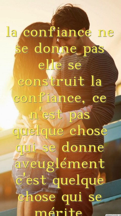 la confiance ne se donne pas elle se construit la confiance, ce n'est pas quelque chose qui se donne aveuglément c'est quelque chose qui se mérite. sympathique Text Wallpaper