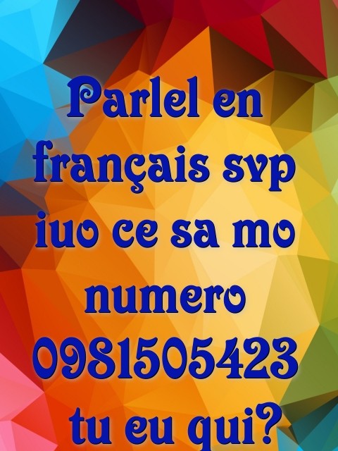 Parlel en français svp iuo ce sa mo numero 0981505423  tu eu qui? Text Wallpaper