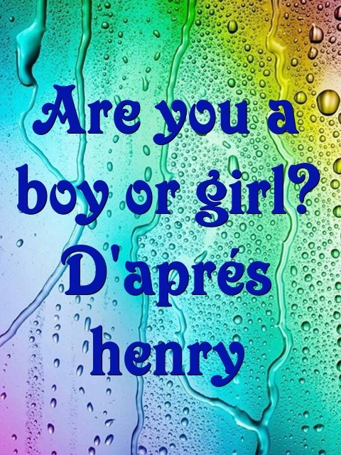 Are you a boy or girl? D'aprés henry Text Wallpaper