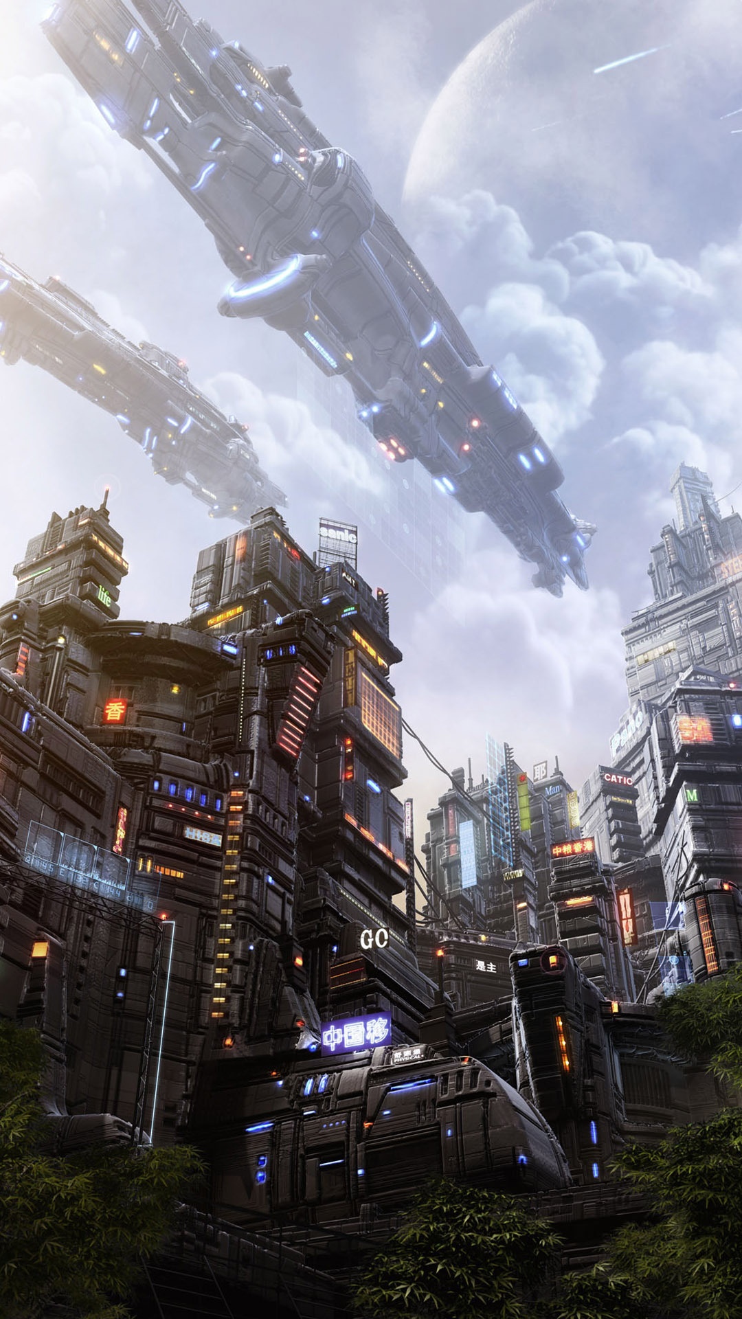 Futuristic City From Below Fantasy Mobile Wallpaper X for Insignia 5X